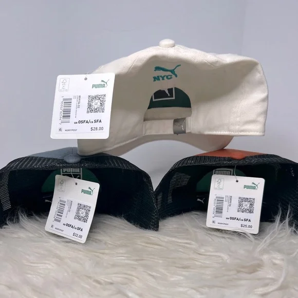 Puma Set of 3 Adjustable Hats All NWT, Two Snap Back One Clip Adjustable - Picture 3 of 4